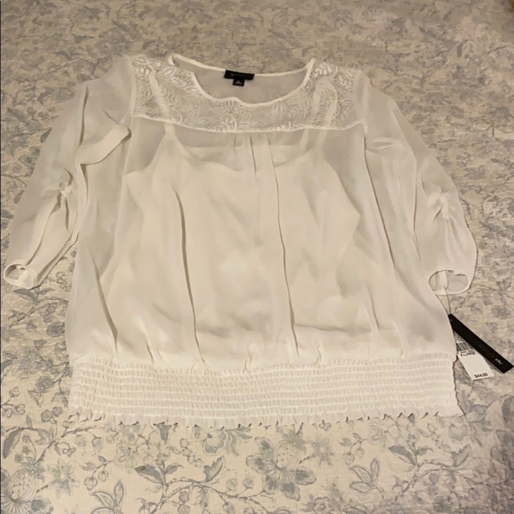 Elegant White Blouse (NWT) - Picture 6 of 6